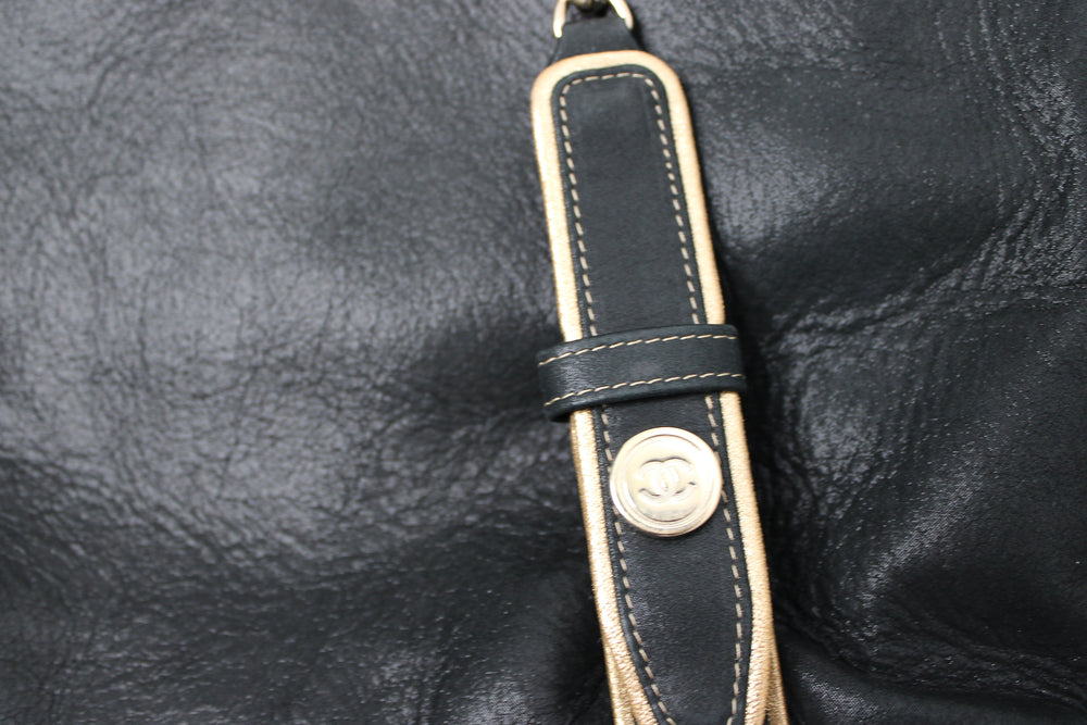 Chanel Paris-Salzburg Black Iridescent & Gold Hunting Backpack 2015