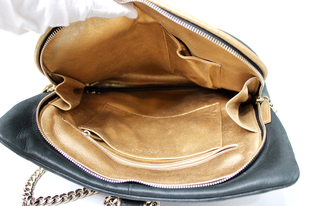 Chanel Paris-Salzburg Black Iridescent & Gold Hunting Backpack 2015