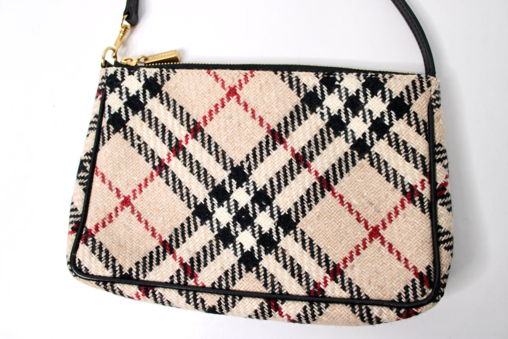 Burberry Nova Check Wool Mini Shoulder Bag circa Y2K