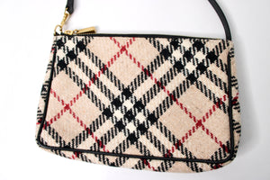 Burberry Nova Check Wool Mini Shoulder Bag circa Y2K