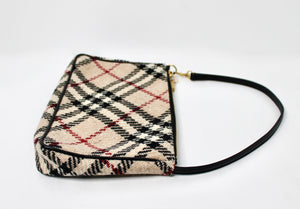 Burberry Nova Check Wool Mini Shoulder Bag circa Y2K