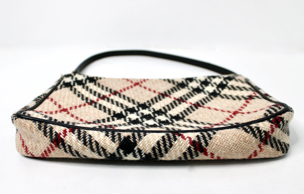 Burberry Nova Check Wool Mini Shoulder Bag circa Y2K