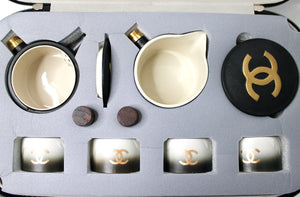 Chanel Black & Gold-Tone Porcelain Coffee & Tea Set – Vintage by Misty