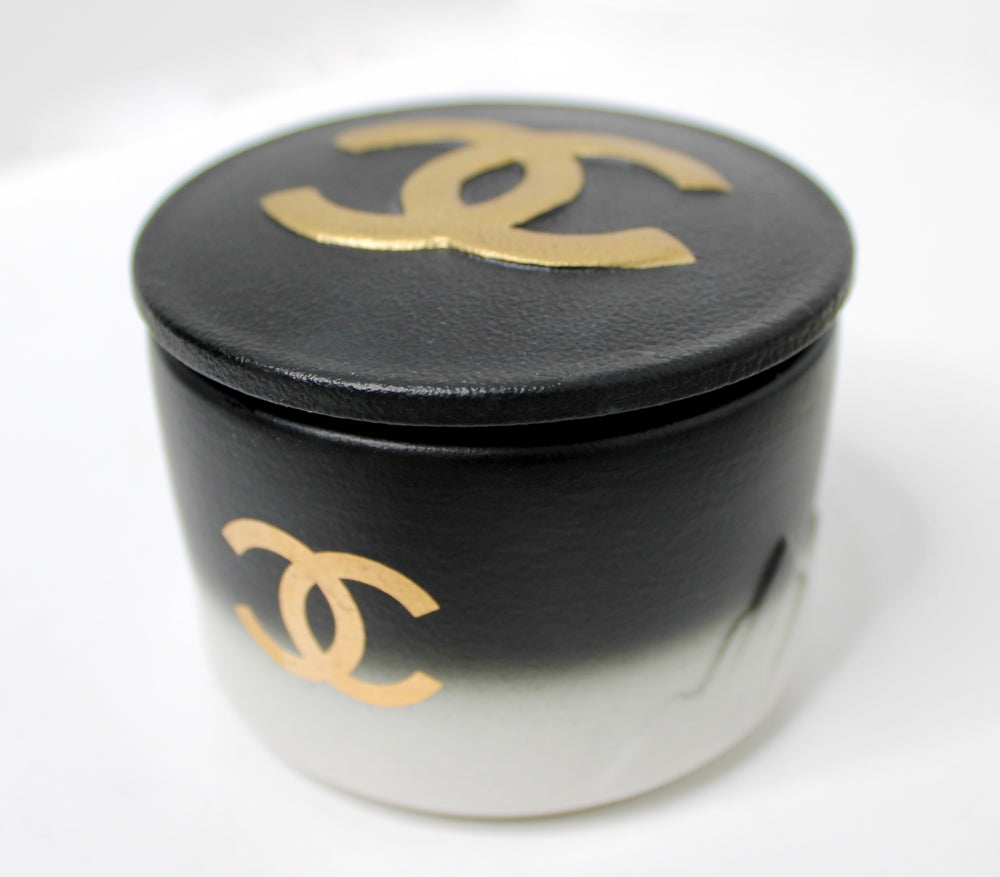 Chanel Black & Gold-Tone Porcelain Coffee & Tea Set