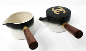 Chanel Black & Gold-Tone Porcelain Coffee & Tea Set – Vintage by Misty