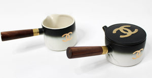 Chanel Black & Gold-Tone Porcelain Coffee & Tea Set – Vintage by Misty