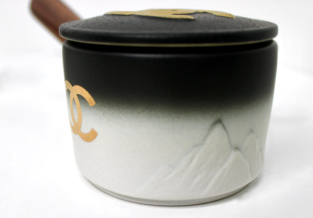 Chanel Black & Gold-Tone Porcelain Coffee & Tea Set