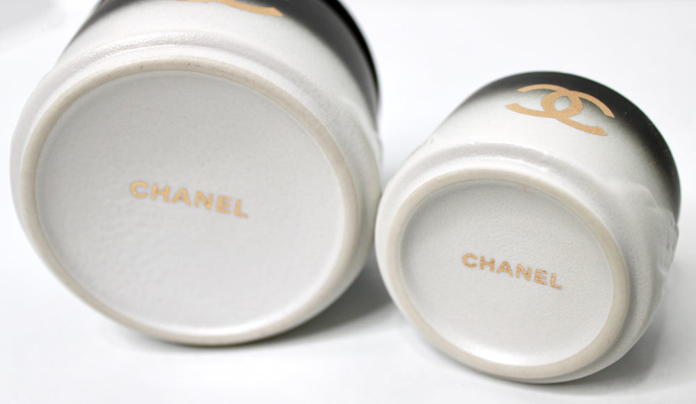 Chanel Black & Gold-Tone Porcelain Coffee & Tea Set