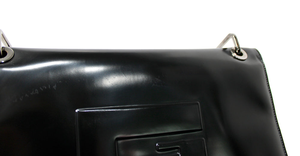 Tom Ford for Gucci Black Patent Leather G Square Shoulder Bag circa s1990s