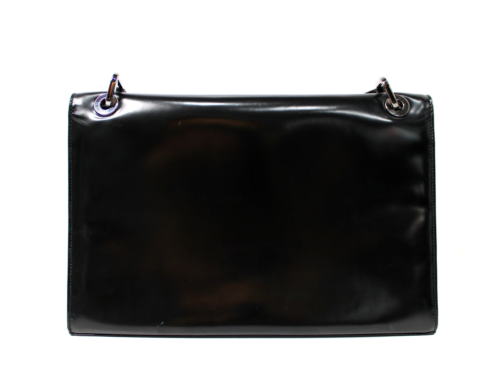 Tom Ford for Gucci Black Patent Leather G Square Shoulder Bag circa s1990s