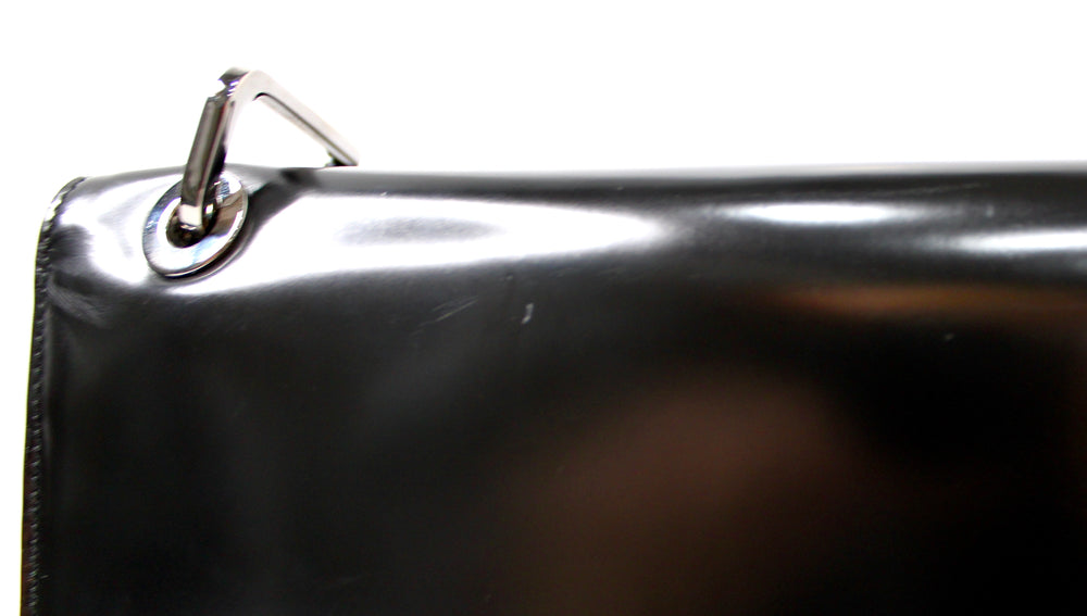 Tom Ford for Gucci Black Patent Leather G Square Shoulder Bag circa s1990s