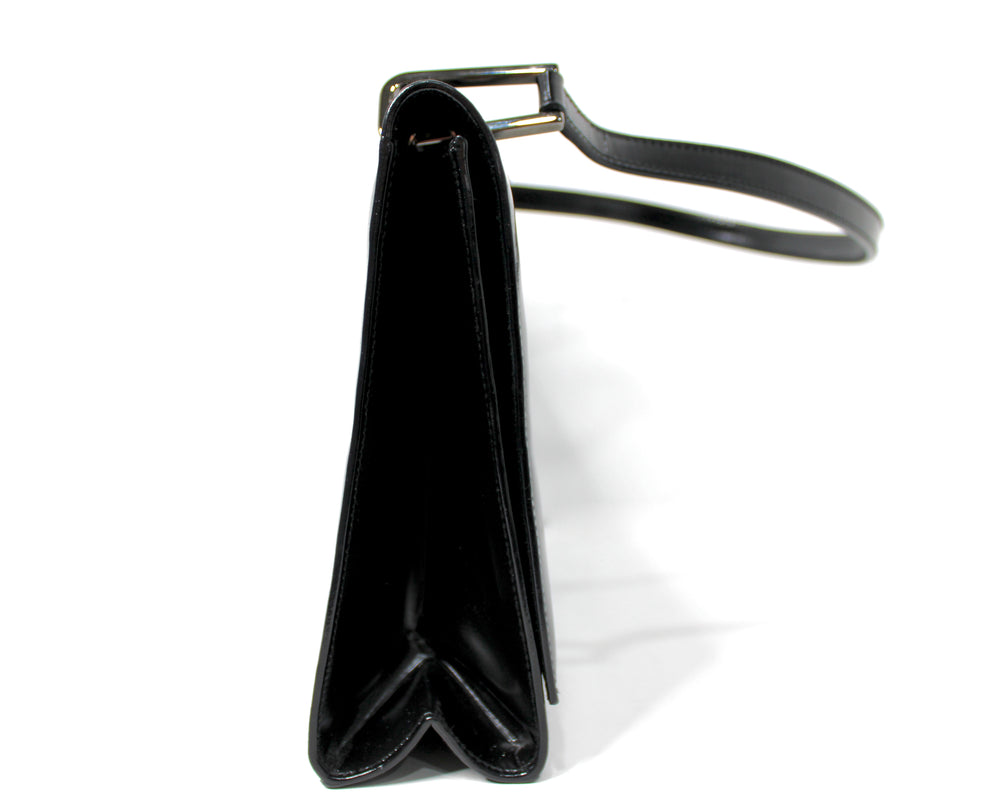 Tom Ford for Gucci Black Patent Leather G Square Shoulder Bag circa s1990s