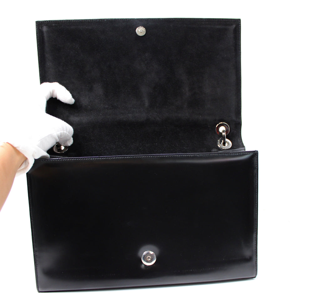 Tom Ford for Gucci Black Patent Leather G Square Shoulder Bag circa s1990s