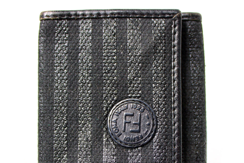 Fendi Black Leather & Coated Canvas 8-Key Case