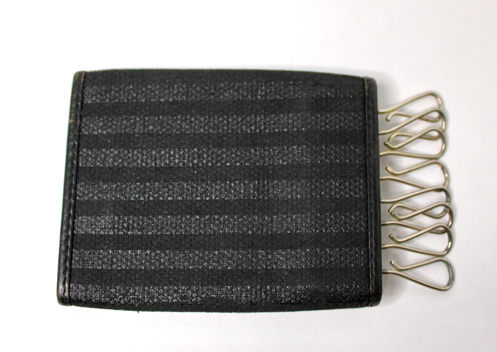 Fendi Black Leather & Coated Canvas 8-Key Case