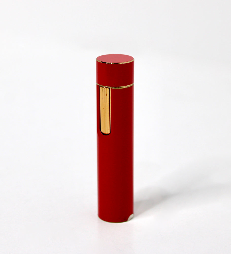 Maruman Red Lacquer Cylinder Lighter circa 1970s