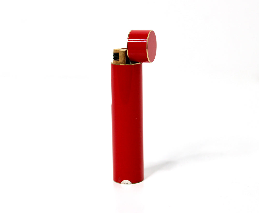 Maruman Red Lacquer Cylinder Lighter circa 1970s