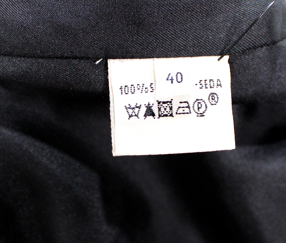 Hermes Black Silk Print Dress With Neck Tie circa 1990s