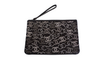 Chanel CC Canvas Black Studded Pouch