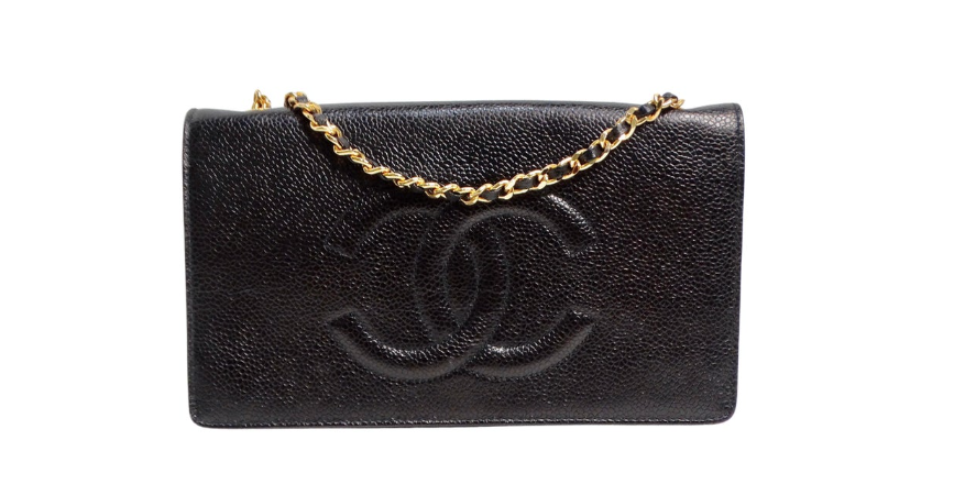 CHANEL●ビンテージ2.55WOC ミニクロスバック Chanel Black Leather CC Embossed Crossbody WOC – Vintage by
