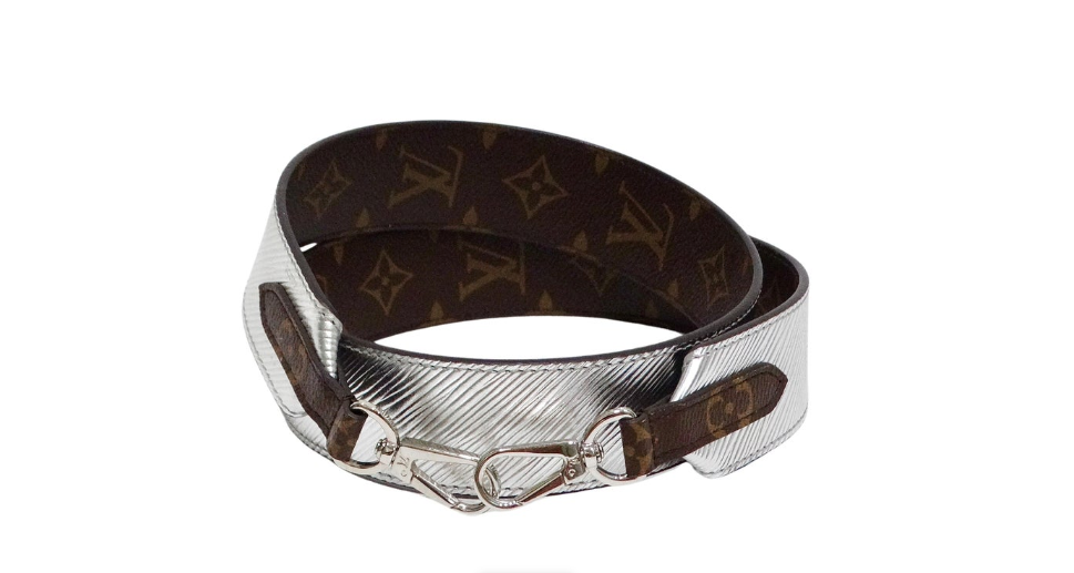 Louis Vuitton Monogram Silver Metallic Reversible Shoulder Strap