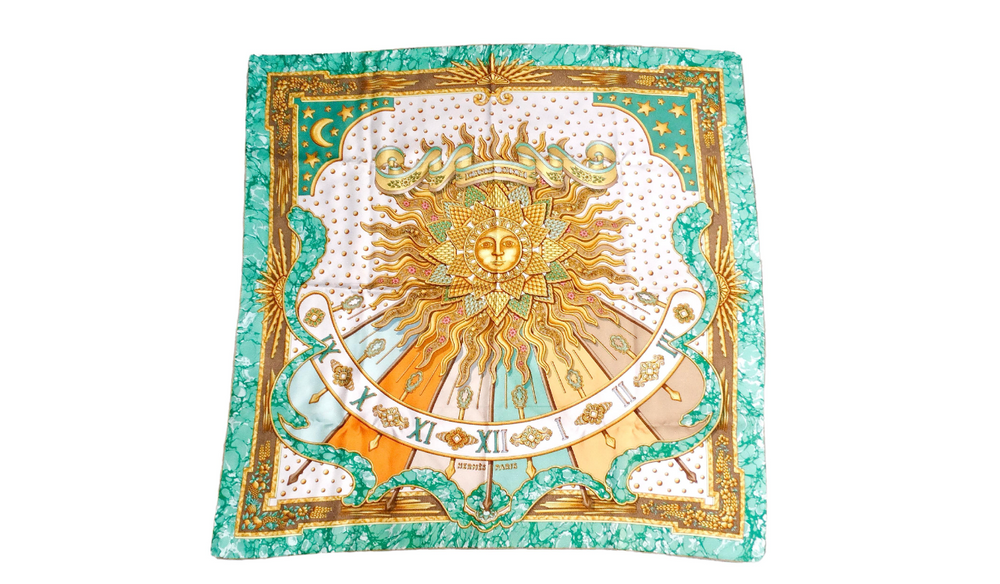 Hermes "Carpe Diem" Sun Motif Silk Scarf