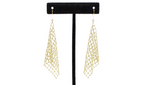 18k Yellow Gold Mesh Wire Chandelier Earrings