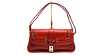 Chanel Circa 2003 Mademoiselle Red Leather Shoulder Bag