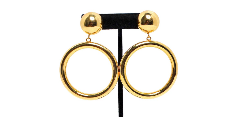 JLO Hoop Gold Tone Clip-On Earrings