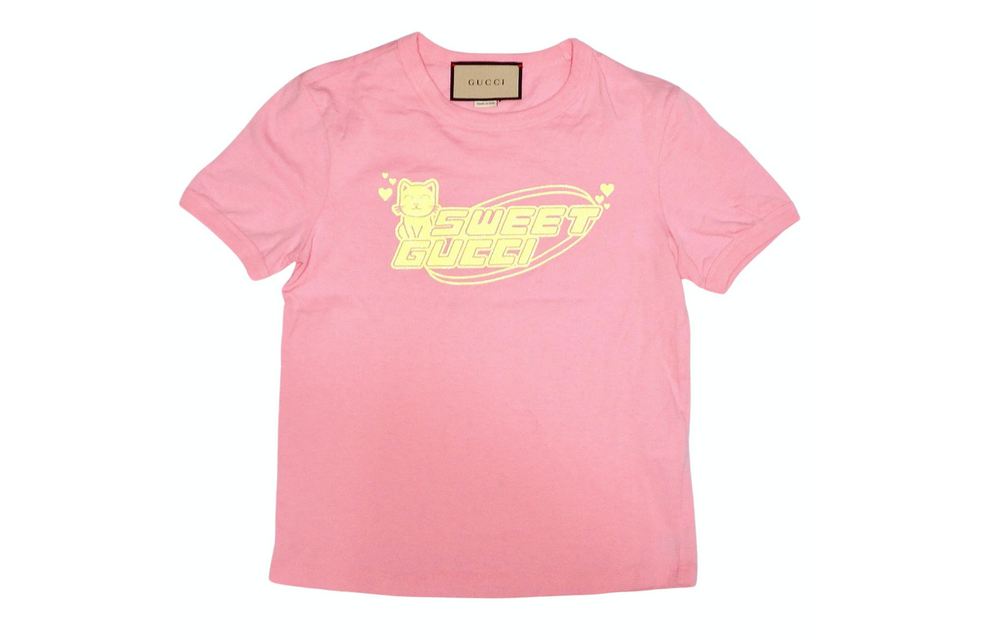 Gucci "Sweet Gucci" Cotton Pink T-shirt Vintage by Misty Gucci "Sweet Gucci" Cotton Pink T-shirt Vintage by Misty