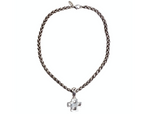 Sterling Silver Casa Cross Rope Chain Necklace