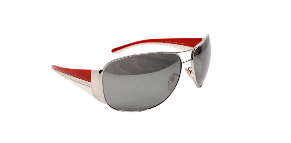 Prada Y2K Sport Aviator Mirrored Red & White Sunglasses