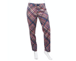 Prada Pink & Navy Blue Plaid Pants