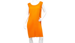 Issey Miyake 1990s Pleats Please Orange Pleated Sleeveless Dress