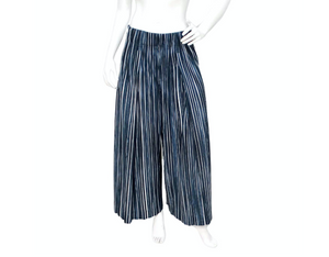 Issey Miyake 1980s Homme Plisse Navy Striped Wide-Leg Pants Issey Miyake 1980s Homme Plisse Navy Striped Wide-Leg Pants