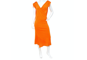 Issey Miyake 2005 A-POC Orange Two-Piece Sleeveless Dress