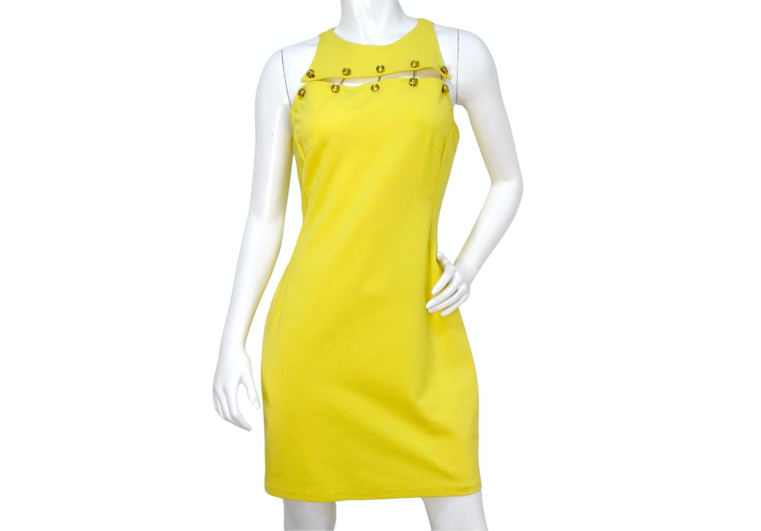 【送料&関税込】Versace Sleeveless Draped Mini Dress Versace Sleeveless Cowl-Neck Metal Mesh Mini Dress | Neiman