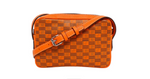 Moreau Savoie Orange Monogram Leather Crossbody Bag