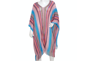 Missoni knit poncho rainbow dopamine hot dressing open side