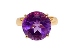 Amethyst 14k Yellow Gold Solitaire Ring