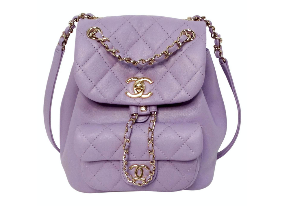 Chanel Purple Quilted Lambskin Duma Backpack With Gold-Tone Hardware