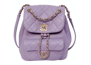 Chanel Purple Quilted Lambskin Duma Backpack With Gold-Tone Hardware