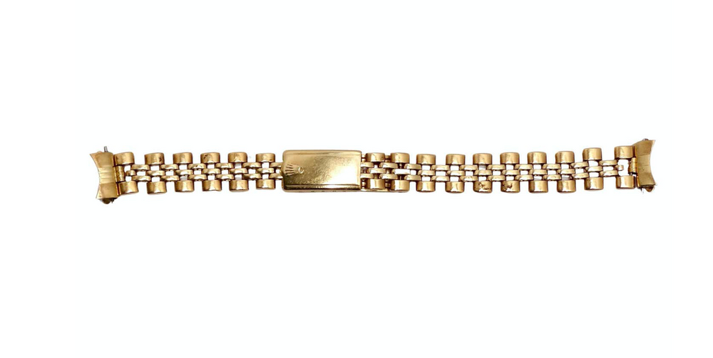 1970s Rolex 18mm Jubilee 14k Yellow Gold Wrist Watch Band