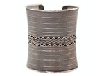 Sterling Silver Plated Chain Rope Engraved Cuff Bracelet