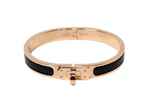 Hermes Rose Gold Plated & Black Noir Mini Clic Kelly Bracelet