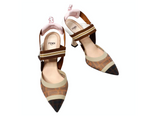 Fendi Tricolor Zucca Mesh & Leather Colibri Heels