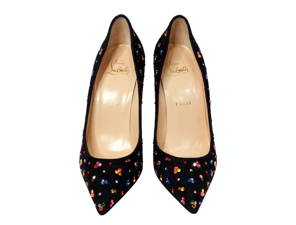 Christian Louboutin Veau Velour Follies Clair De Lune Stiletto Pumps