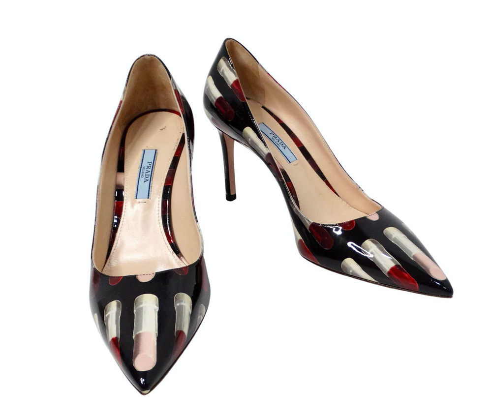 Prada lipstick pumps discount