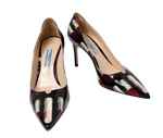 Prada Lipstick Print Patent Leather Pumps