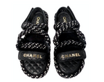 Chanel 2022 Cord Lambskin Quilted Logo Sandals